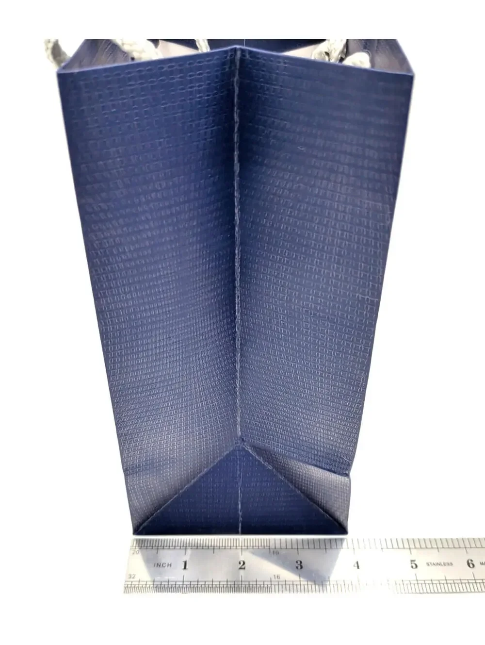 4-Swarovski Blue Paper Gift Shopping Bag Silver Braided Handle 3-9.25